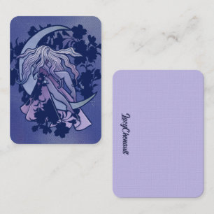 Purple Moon Goddess Wiccan Triple Moon Symbol Art Business Card