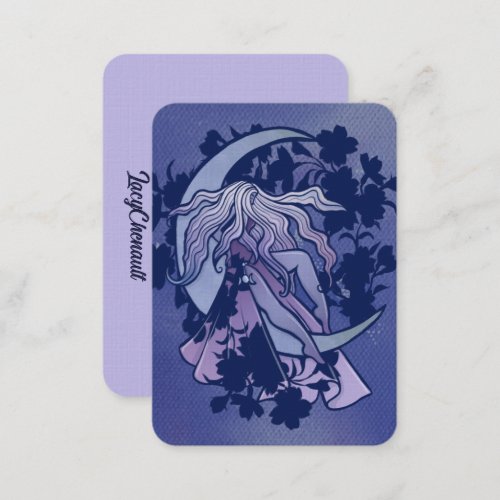 Purple Moon Goddess Wiccan Triple Moon Symbol Art Business Card