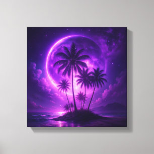 Purple Moon Island Dreamscape Canvas Print