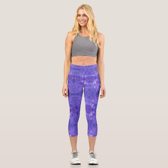 Purple Moon Jelly Gouache Art Leggings  (Front)