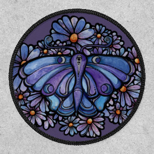 Purple Moon Moth Daisies                           Patch