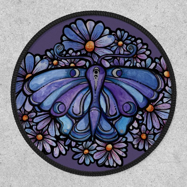 Purple Moon Moth Daisies                           Patch (Front)