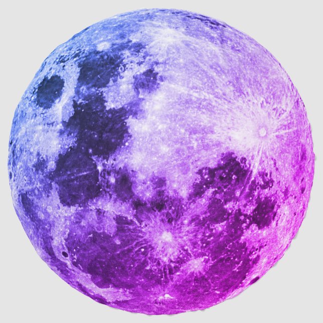 Purple Moon of Earth in Space Beach Towel (Front)