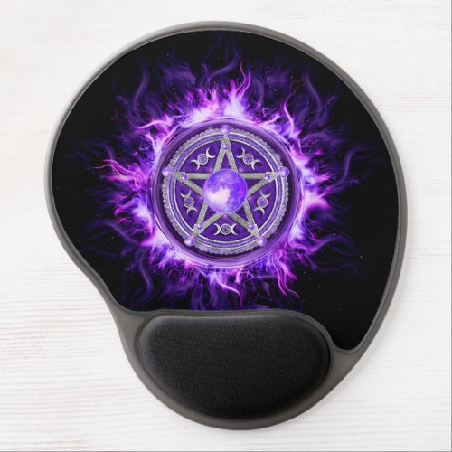 Purple Moon Pentagram Gel Mouse Pad