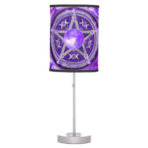 Purple Moon Pentagram Table Lamp