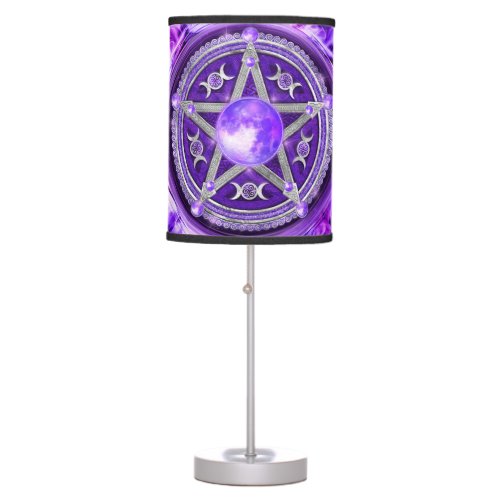 Purple Moon Pentagram Table Lamp