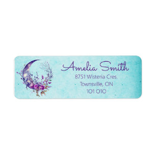 Purple Moon Return Address Label