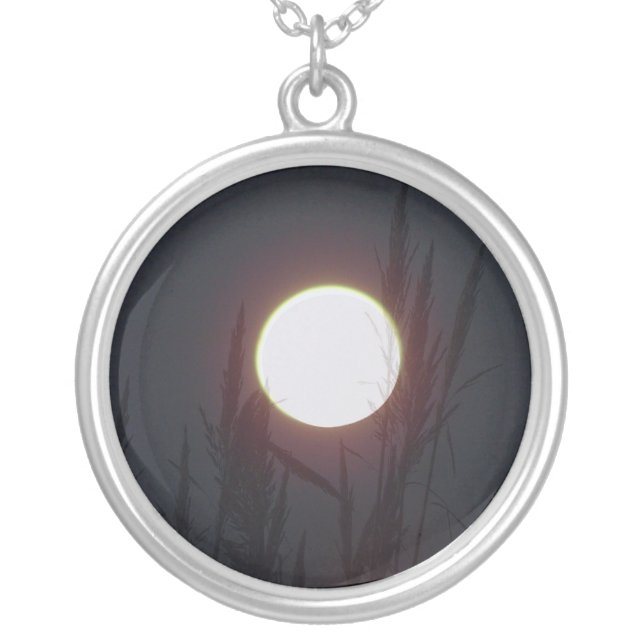 purple moon silver plated necklace (Front)