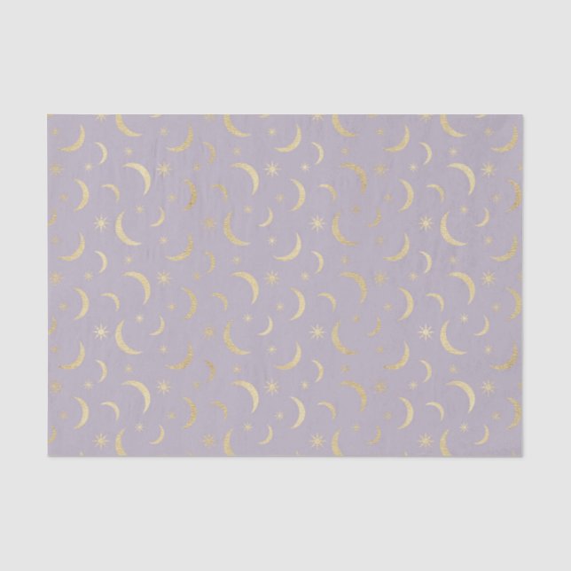 Purple Moon Stars  (Design 8 of the Purple Series) Tissue Paper (Front)