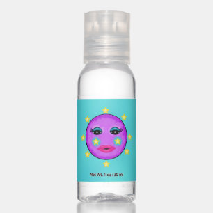 Purple Moon With Pretty Face Yellow Stars Aqua Hand Sanitizer