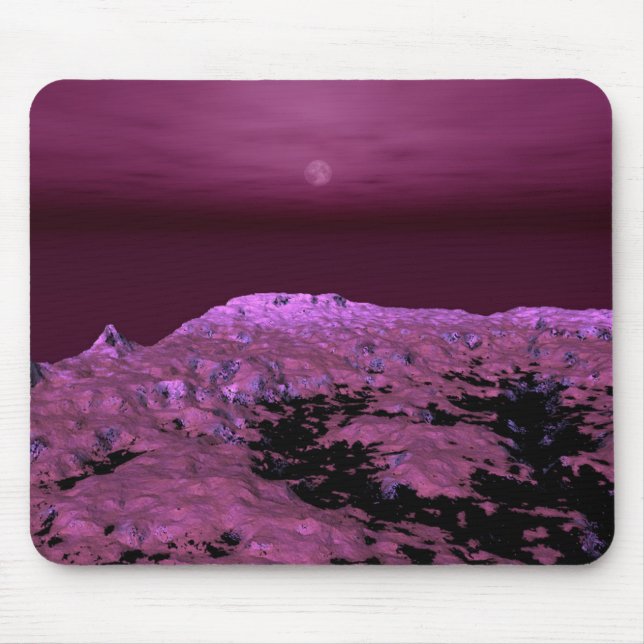 Purple Moonscape On A Faraway World Mouse Pad (Front)