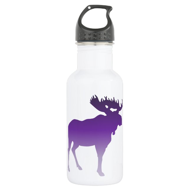 Purple Moose Stainless Steel Water Bottle (Front)