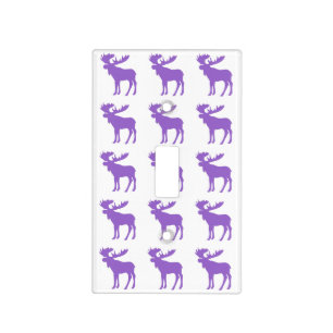 Purple moose symbol patterned light switch cover