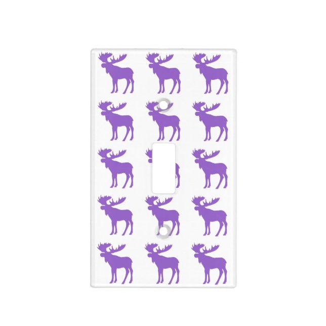 Purple moose symbol patterned light switch cover (Front)