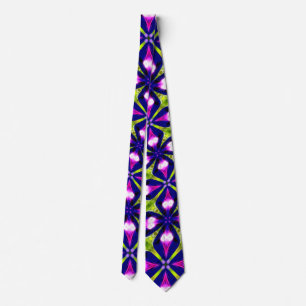 Purple Morning Glories Pattern Neck Tie