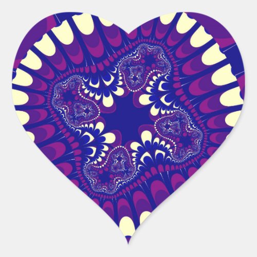 Purple Morning Glory Flower Heart Sticker