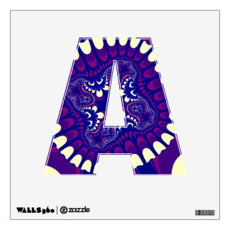 Purple Morning Glory Flower Letter A Decal