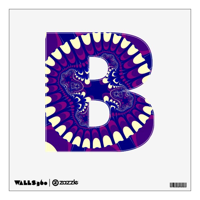 Purple Morning Glory Flower Letter B Decal (Front)