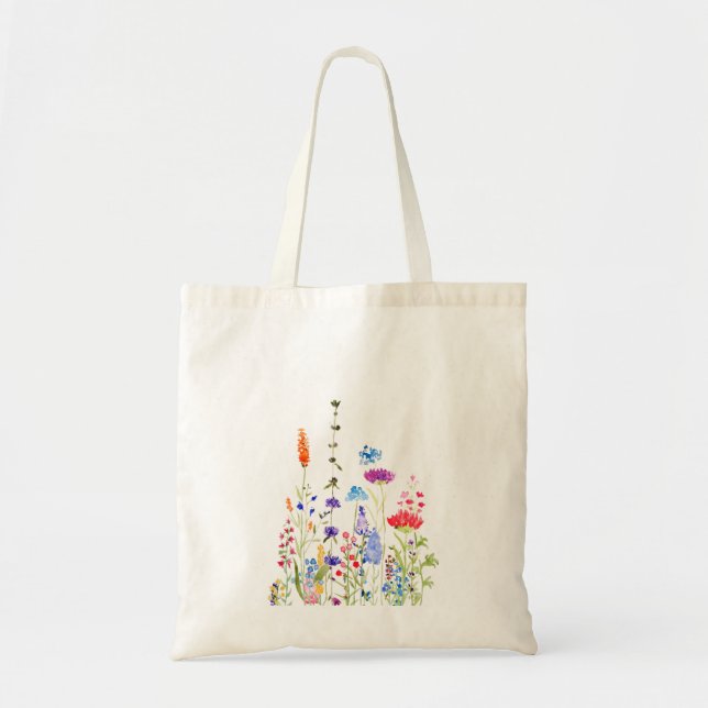 purple morning glory flowers on the wall tote bag (Front)