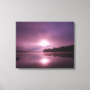 Purple Morning Sunrise On CT River Canvas Print