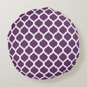 Purple Moroccan Pattern Round Pillows