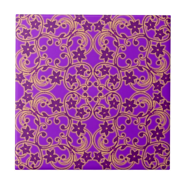 Purple Moroccan Pattern Tile (Front)