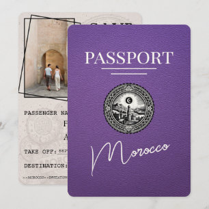 Purple Morocco Passport Save The Date