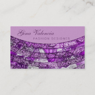 Purple Mosaic Bling Sophisticated Business Cards