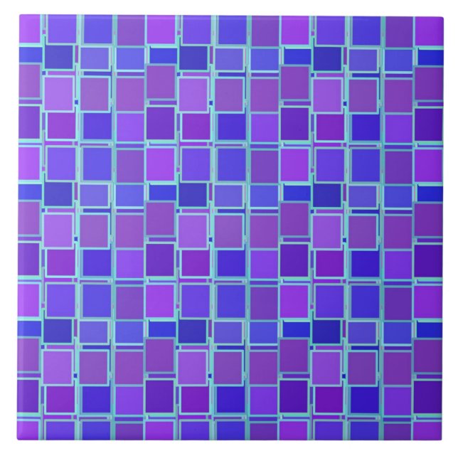 Purple Mosaic Squares Tile Pattern (Front)