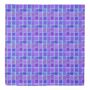 Purple Mosaic Squares Tile Pattern Duvet Cover