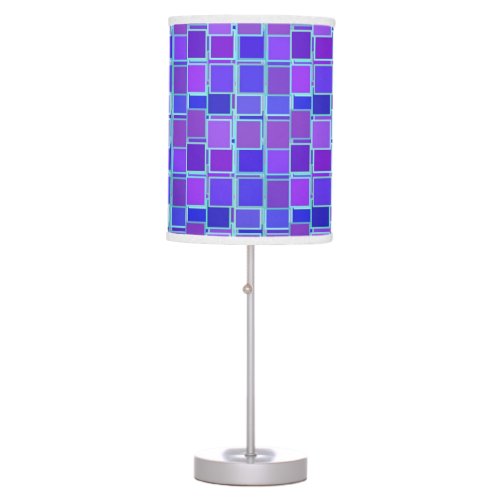Purple Mosaic Squares Tile Pattern Table Lamp