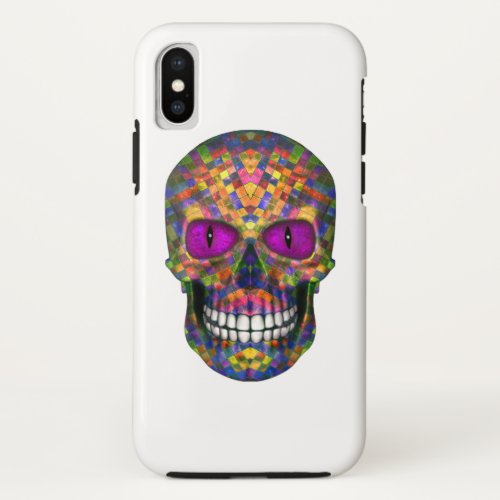 Purple Mosaic  Sugar Skull Zombie   iPhone X Case