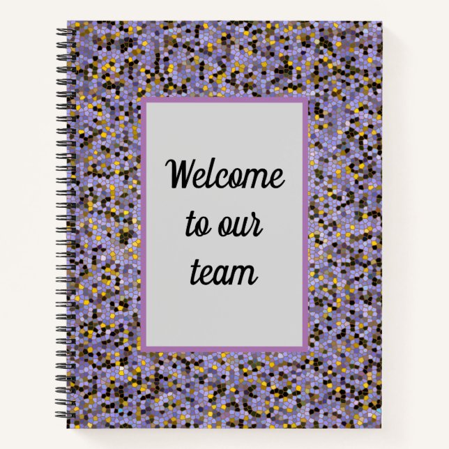 Purple Mosaic Welcome to Our Team Business Notebook (Front)