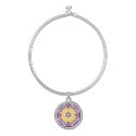 Purple Mosaic with Magen David Bangle Bracelet