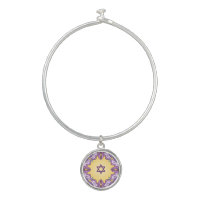 Purple Mosaic with Magen David Bangle Bracelet