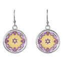 Purple Mosaic with Magen David  Earrings