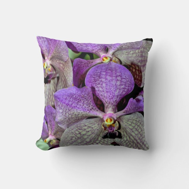Purple moth orchids throw pillow (Front)