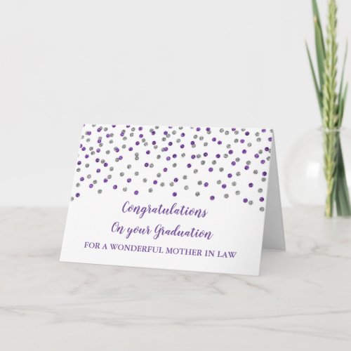 Purple Mother in Law Congratulations Graduation Card