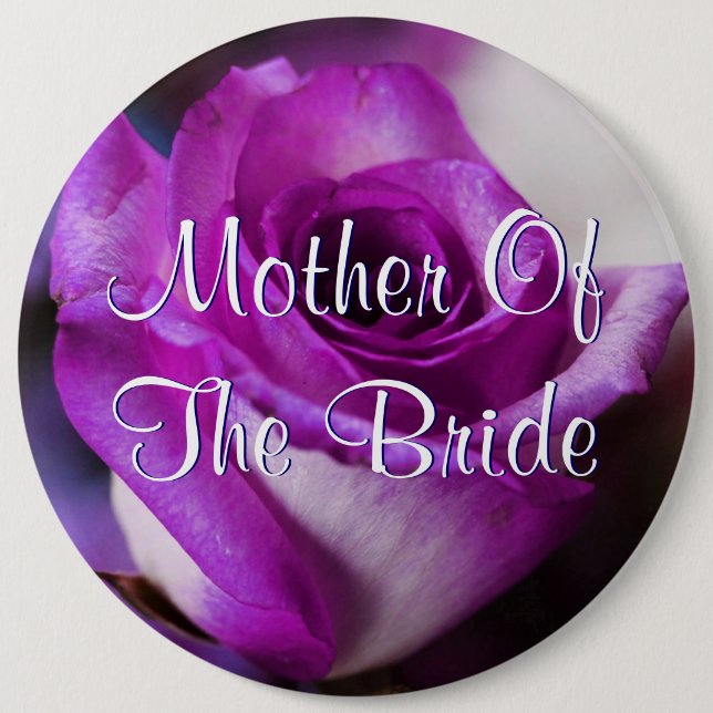 Purple Mother Of The Bride Rose Button (Front)