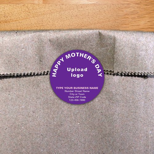 Purple Mothers Day Business Round Sticker