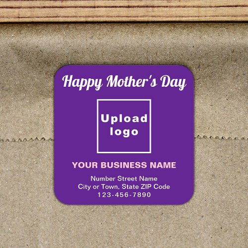 Purple Mothers Day Business Square Sticker