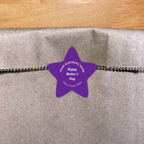 Purple Mothers Day Business Star Shape Sticker