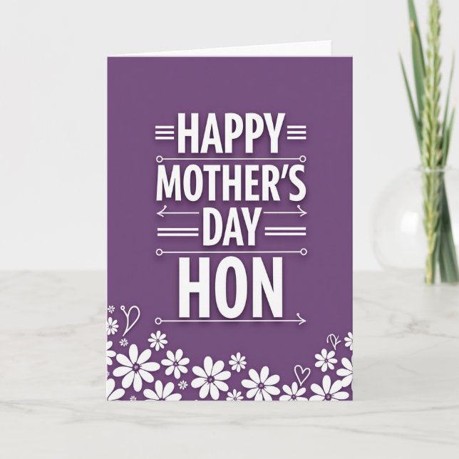 Purple Mothers Day Greet Card (Front)