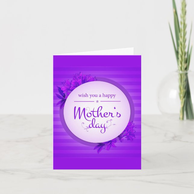 Purple Mother's day pattern Card (Front)