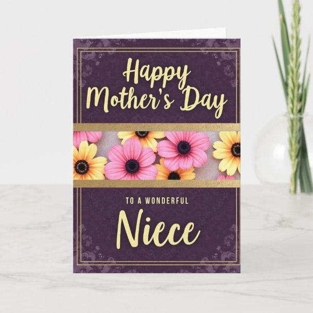 Purple Mothers Day Wishes Card (Front)