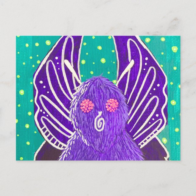 Purple Mothman Postcard (Front)