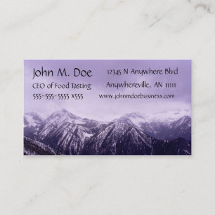 Purple Mountain Majesty Monogram Business Card
