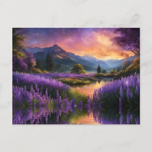 Purple Mountain Valley Sunrise  Postcard