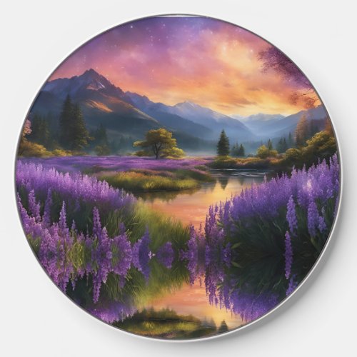 Purple Mountain Valley Sunrise  Wireless Charger