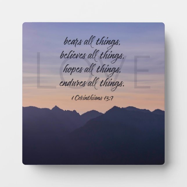 Purple Mountains Christian Home Decor Plaque (Front)